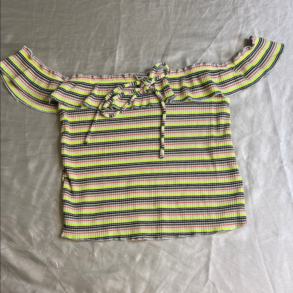 Bershka Multicolor Off-Shoulder Blouse